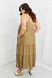Zenana Full Size Spaghetti Strap Tiered Dress with Pockets in Khaki -BazaarBey - www.shopbazaarbey.com