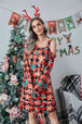 Christmas Asymmetrical Neck Long Sleeve Dress -BazaarBey - www.shopbazaarbey.com