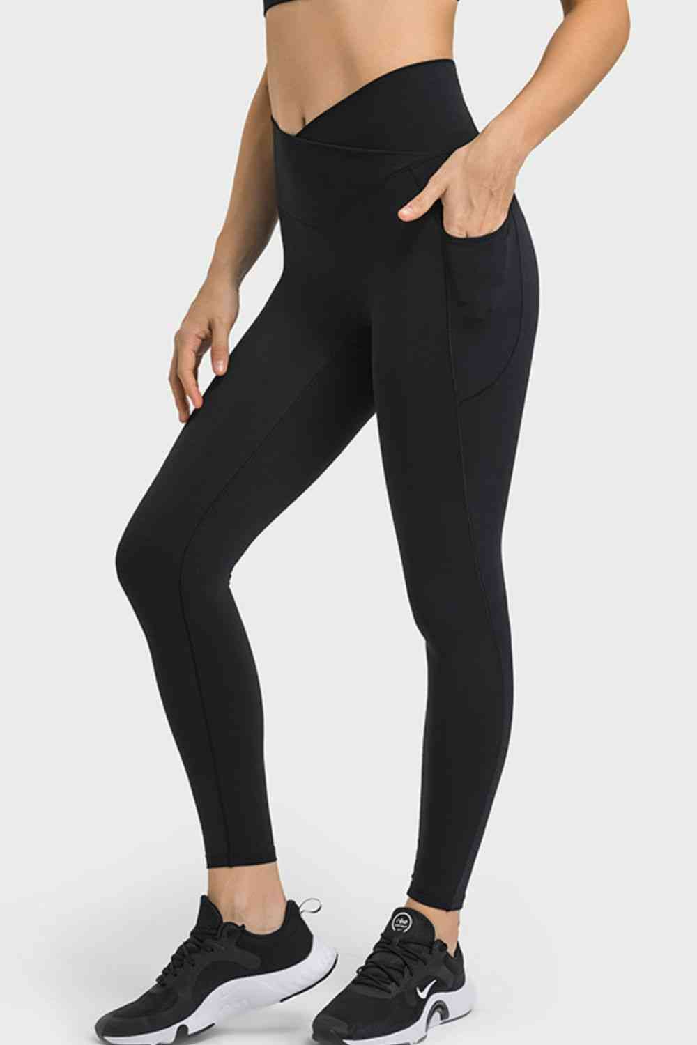 V-Waist Yoga Leggings with Pockets Bazaarbey