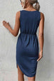 V-Neck Curved Hem Sleeveless Dress -BazaarBey - www.shopbazaarbey.com