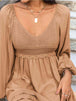 Crochet V-Neck Balloon Sleeve Dress -BazaarBey - www.shopbazaarbey.com