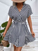 Striped  Mini Dress -BazaarBey - www.shopbazaarbey.com