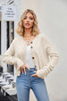 Button Down Exposed Seam Cardigan Trendsi