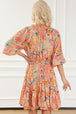 Printed Smocked Frill Tiered Dress -BazaarBey - www.shopbazaarbey.com