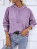 Texture Drawstring Long Sleeve Hooded Sweater Bazaarbey