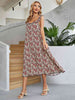 Printed Ruffled Sleeveless Midi Dress -BazaarBey - www.shopbazaarbey.com