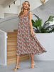 Printed Ruffled Sleeveless Midi Dress -BazaarBey - www.shopbazaarbey.com