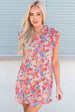 Floral Tie Neck Cap Sleeve Dress -BazaarBey - www.shopbazaarbey.com