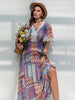  Plus Size Printed Lace Detail Short Sleeve Dress -BazaarBey - www.shopbazaarbey.com