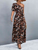 Printed Tie Waist One Shoulder Maxi Dress Bazaarbey