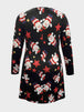 Plus Size Santa Printed Round Neck Dress -BazaarBey - www.shopbazaarbey.com