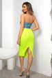 Contrast Sweetheart Neck Strapless Dress -BazaarBey - www.shopbazaarbey.com