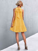 Tie Back Mock Neck Tiered Dress -BazaarBey - www.shopbazaarbey.com