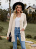 Ribbed Button-Up Cardigan with Pockets Trendsi