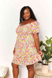  Smocked Sweetheart Neck Flounce Sleeve Mini Dress -BazaarBey - www.shopbazaarbey.com