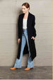  Waffle Knit  Duster Cardigan With Pockets Trendsi