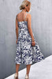 Floral Frill Trim Scoop Neck Spaghetti Strap Dress -BazaarBey - www.shopbazaarbey.com