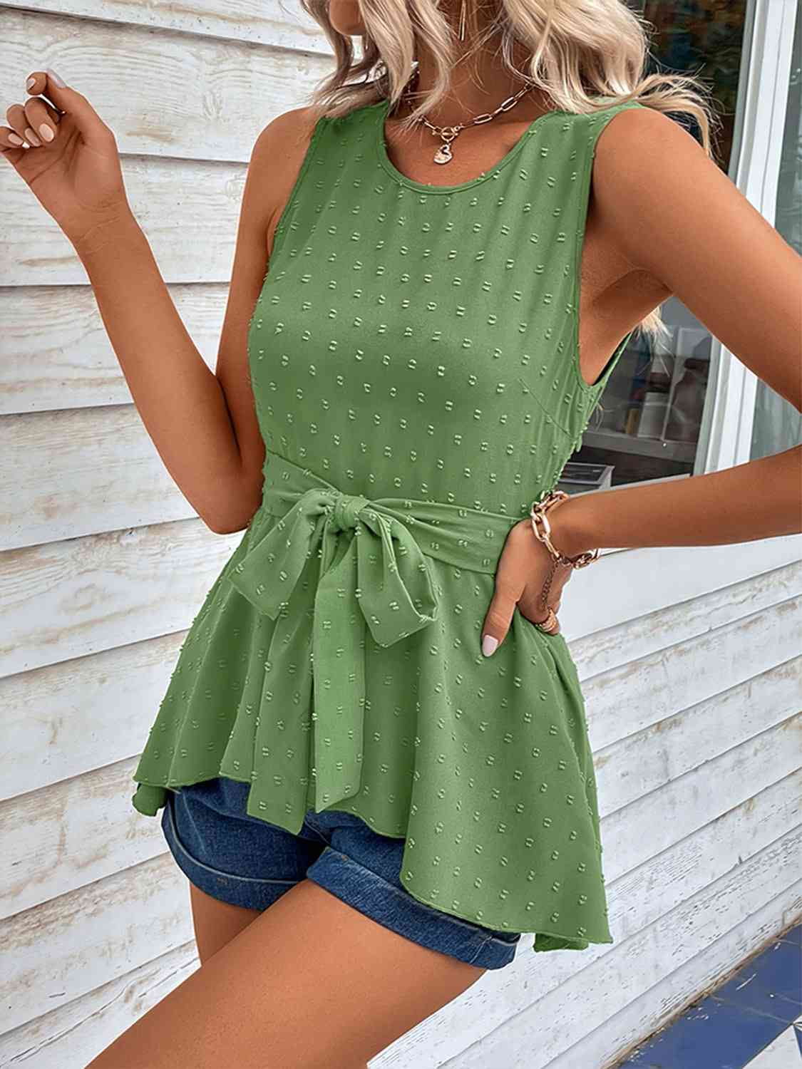  Tie Waist Tank Top Bazaarbey
