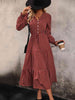 Printed Tiered V-Neck Buttoned Midi Dress -BazaarBey - www.shopbazaarbey.com