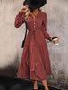 Printed Tiered V-Neck Buttoned Midi Dress -BazaarBey - www.shopbazaarbey.com