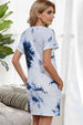 Tie-Dye Round Neck Tee Dress with Pockets -BazaarBey - www.shopbazaarbey.com