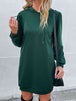 Drawstring Puff Sleeve Hooded Dress -BazaarBey - www.shopbazaarbey.com