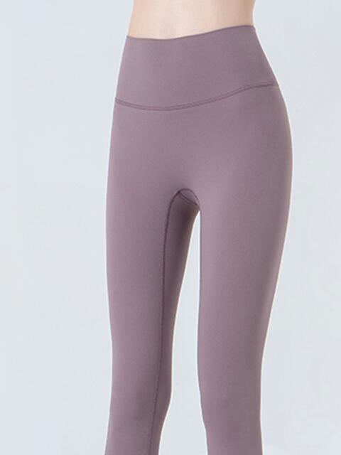 Wide Waistband Cropped Sports Leggings Bazaarbey