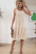 Smocked Waist Sleeveless Tiered Dress with Pockets -BazaarBey - www.shopbazaarbey.com
