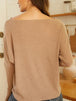Ribbed Round Neck Long Sleeve Knit Top Trendsi