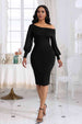 Boat Neck Lantern Sleeve Dress -BazaarBey - www.shopbazaarbey.com