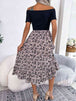Printed Off-Shoulder Ruffle Hem Dress -BazaarBey - www.shopbazaarbey.com
