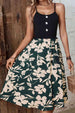 Two-Tone Decorative Button Frilled Dress -BazaarBey - www.shopbazaarbey.com