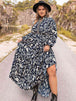 Plus Size Long Sleeve Maxi Dress -BazaarBey - www.shopbazaarbey.com