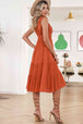 Smocked Waist Sleeveless Tiered Dress with Pockets -BazaarBey - www.shopbazaarbey.com