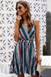 Striped  Neck Spaghetti Strap Dress -BazaarBey - www.shopbazaarbey.com