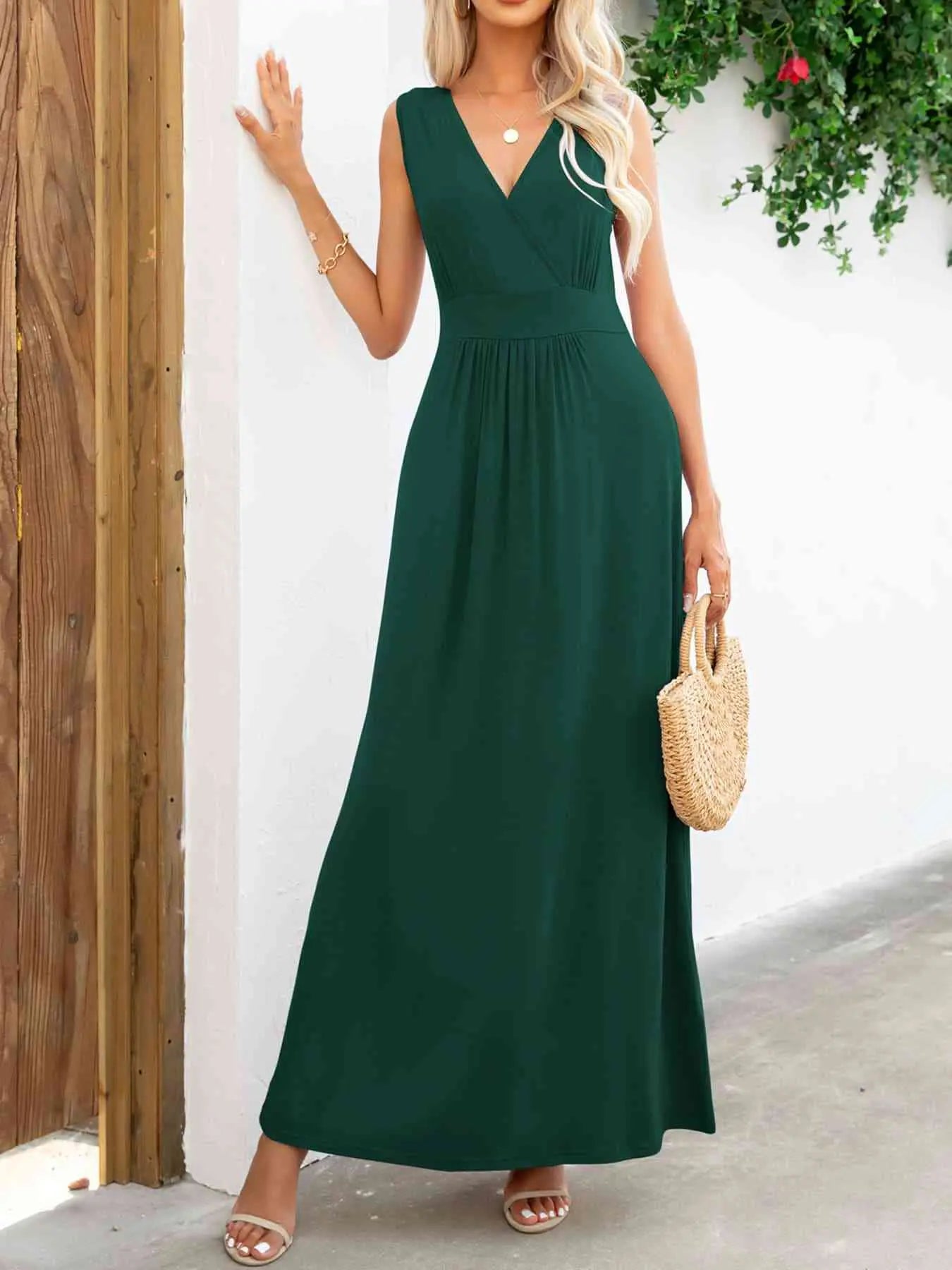  Neck Sleeveless Maxi Dress -BazaarBey - www.shopbazaarbey.com