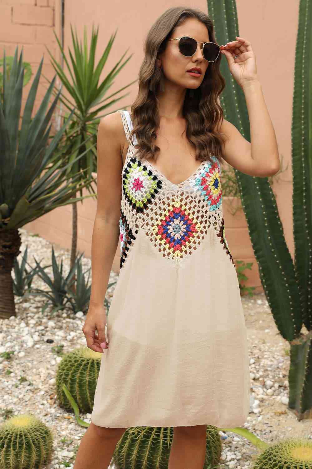  Sleeveless Embroidery Dress -BazaarBey - www.shopbazaarbey.com