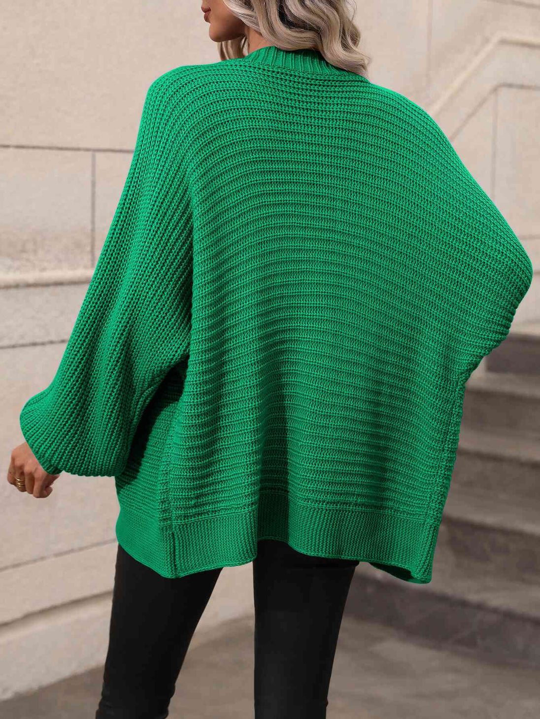  Button Down Horizontal-Ribbing  Cardigan Trendsi