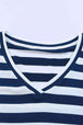Striped V-Neck Short Sleeve Side Slit Dress -BazaarBey - www.shopbazaarbey.com