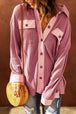  Contrast Waffle-Knit Shirt Jacket Bazaarbey