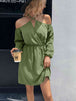Cold-Shoulder  Mini Dress -BazaarBey - www.shopbazaarbey.com
