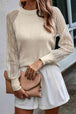 BazaarBey Round Neck Raglan Sleeve Knit Top Bazaarbey