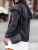 Collared Neck Button Down Denim Jacket Bazaarbey