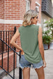  Lace Trim Eyelash V-Neck Tank Bazaarbey