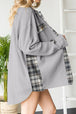 Plaid Button Down Collared Jacket Trendsi