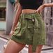 Belted Denim Shorts with Pockets Bazaarbey