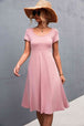Scoop Neck Short Sleeve Dress -BazaarBey - www.shopbazaarbey.com