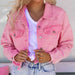 Distressed Raw Hem Dropped Shoulder Denim Jacket Bazaarbey