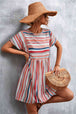 Striped Round Neck Dress -BazaarBey - www.shopbazaarbey.com