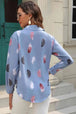 Printed Collared Neck Buttoned Shirt Bazaarbey